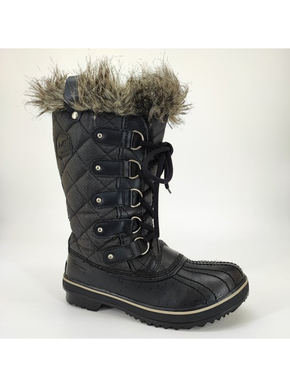 SOREL Tofino II Women's Size 7 US Black Textile Faux Fur Snow Boots LL1846-011